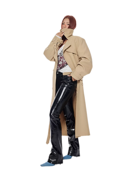 Black PU Flared Pants