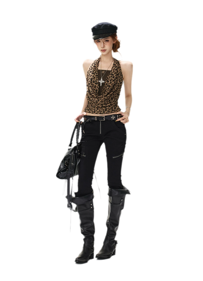 Leopard Sheer Halter Top