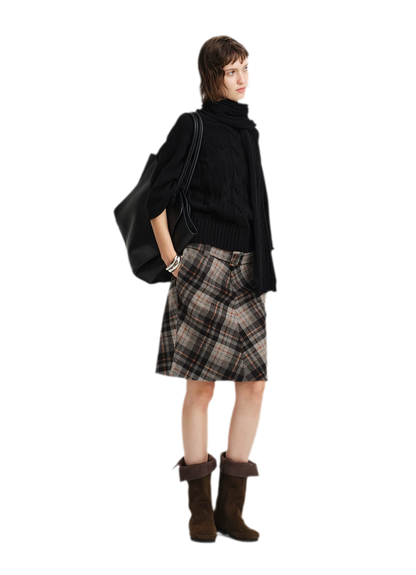 Kabelstrick-Cape-Pullover