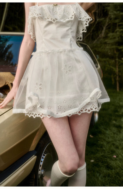 Water Embroidered Slim Camisole Dress