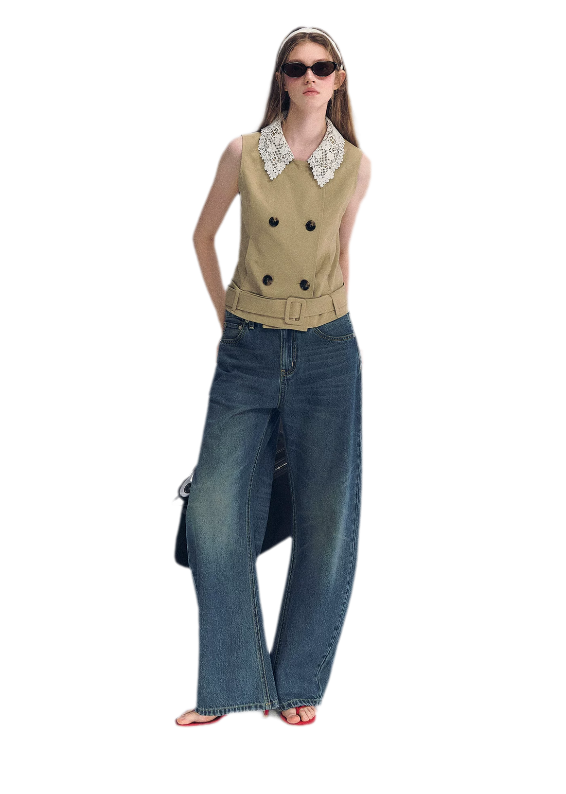 Vintage Wash Wide-Leg Jeans
