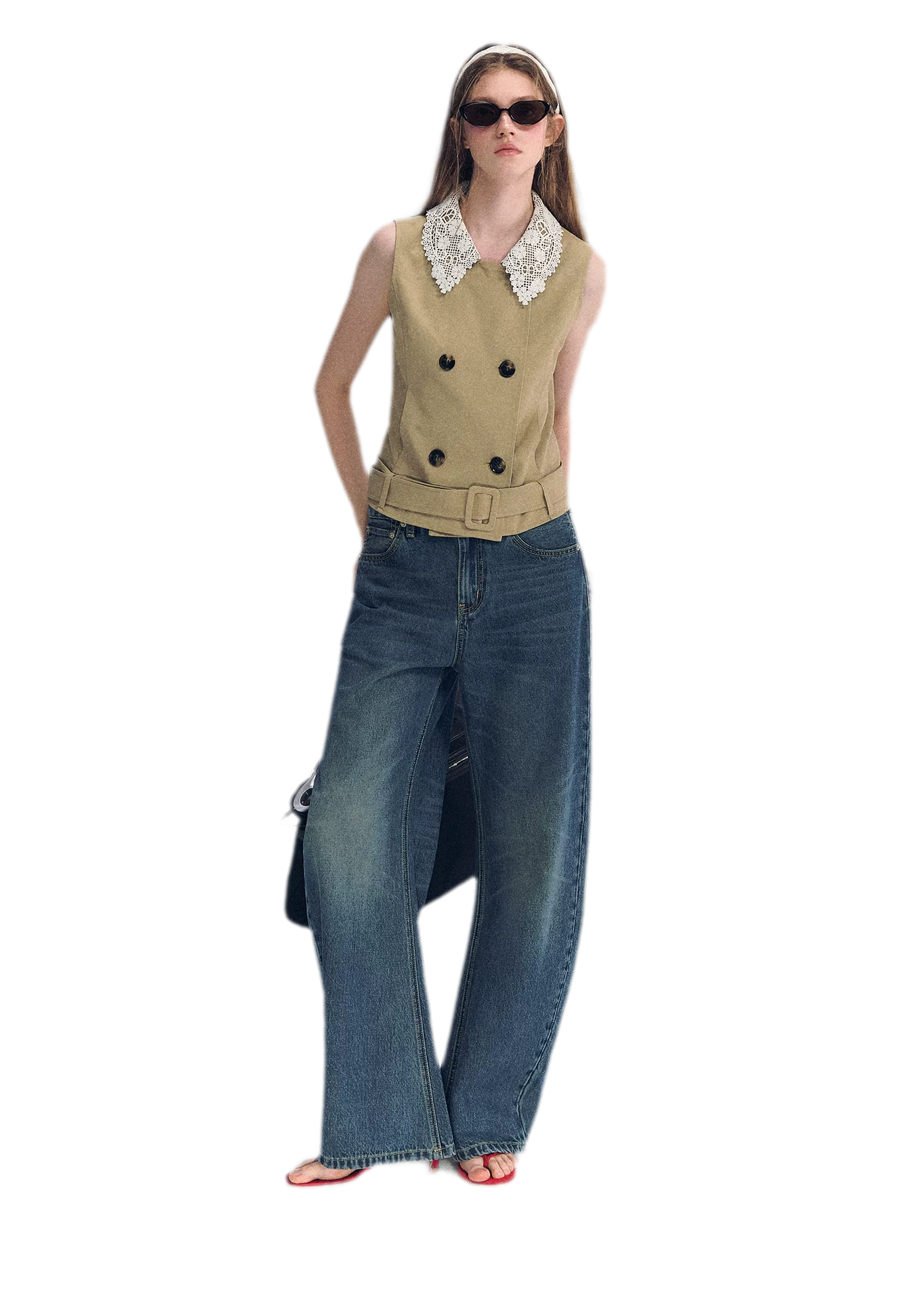 Vintage Wash Wide-Leg Jeans