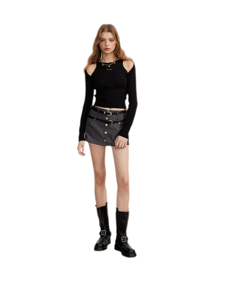Cutout Slim-Fit Knit Top