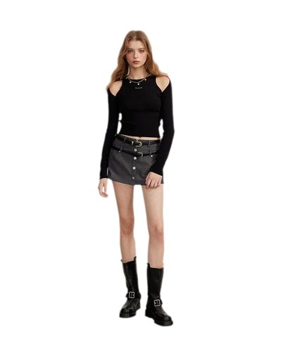 Cutout Slim-Fit Knit Top