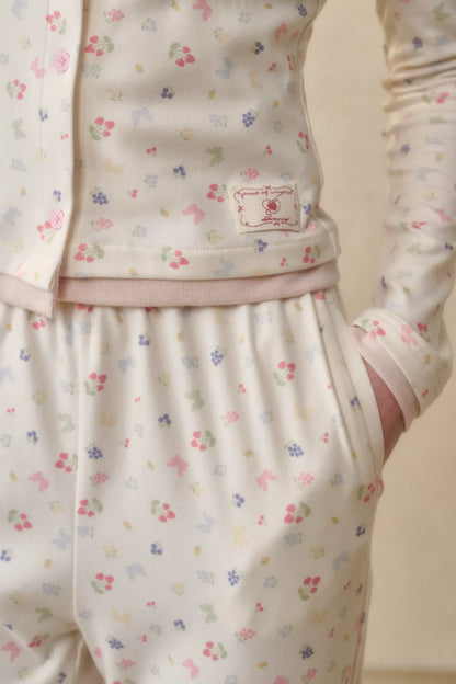 Fruit Print Layered Knit Set