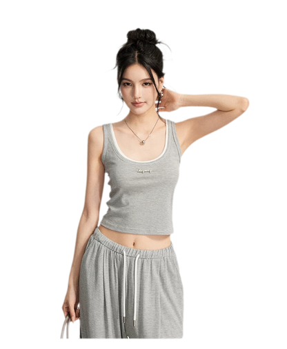Striped U-Neck Set