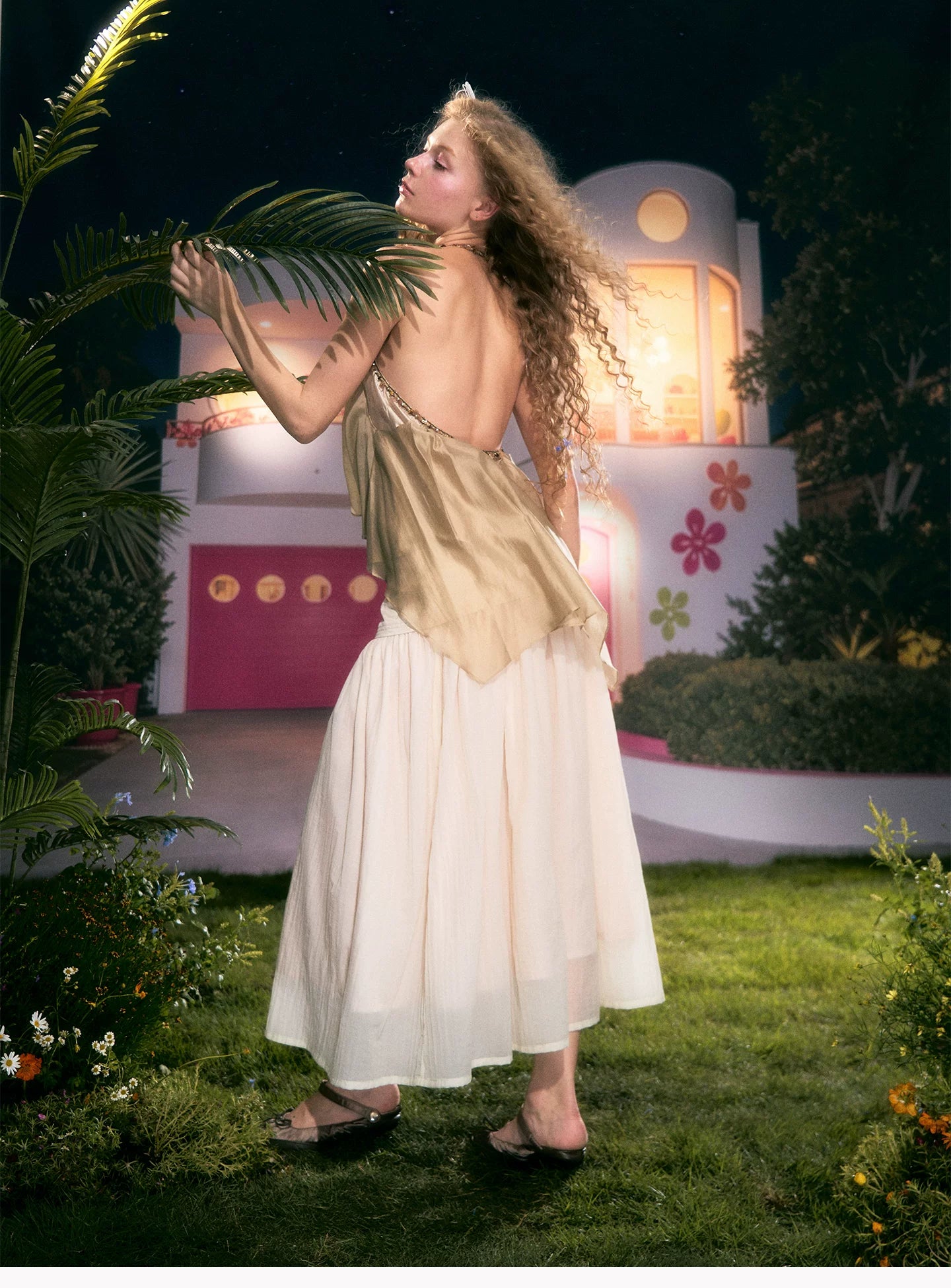 Pleated A-Line Skirt