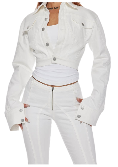 Panelled Cropped Denim Jacket
