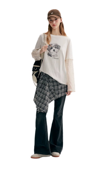 Tencel Cotton Dog Embroidered Tee