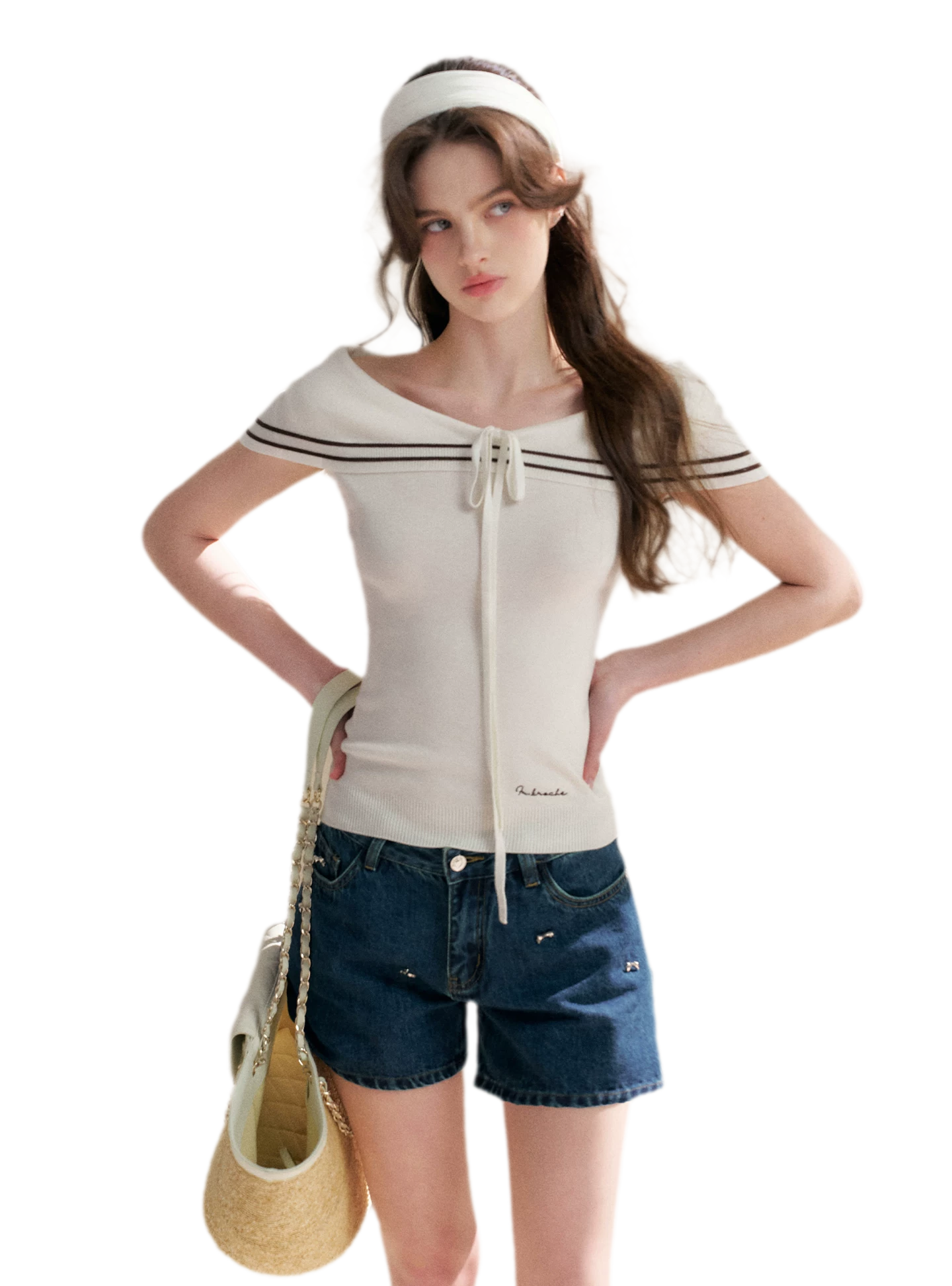 V-Neck Tie Knit Top