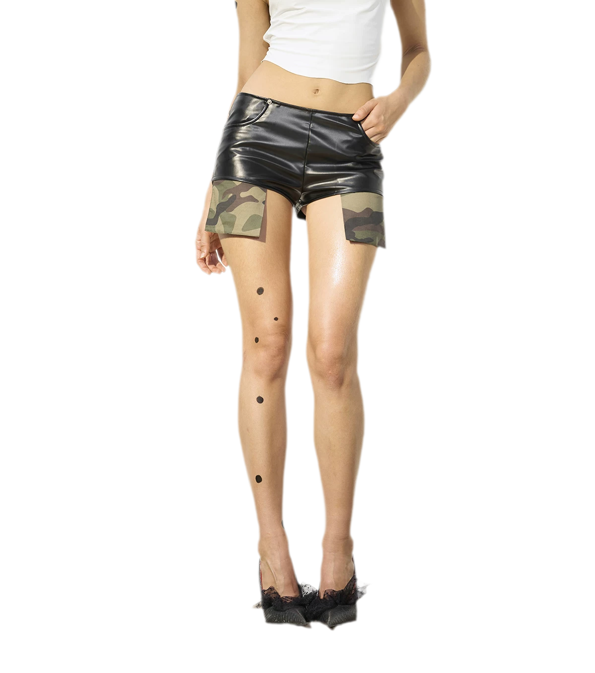 Matte PU Pocket Shorts