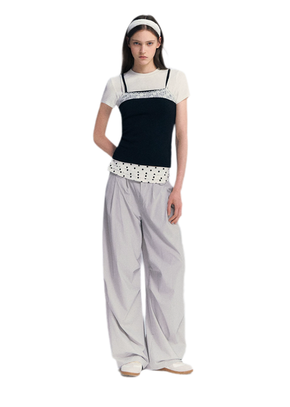 Lace Trim Layered Tee
