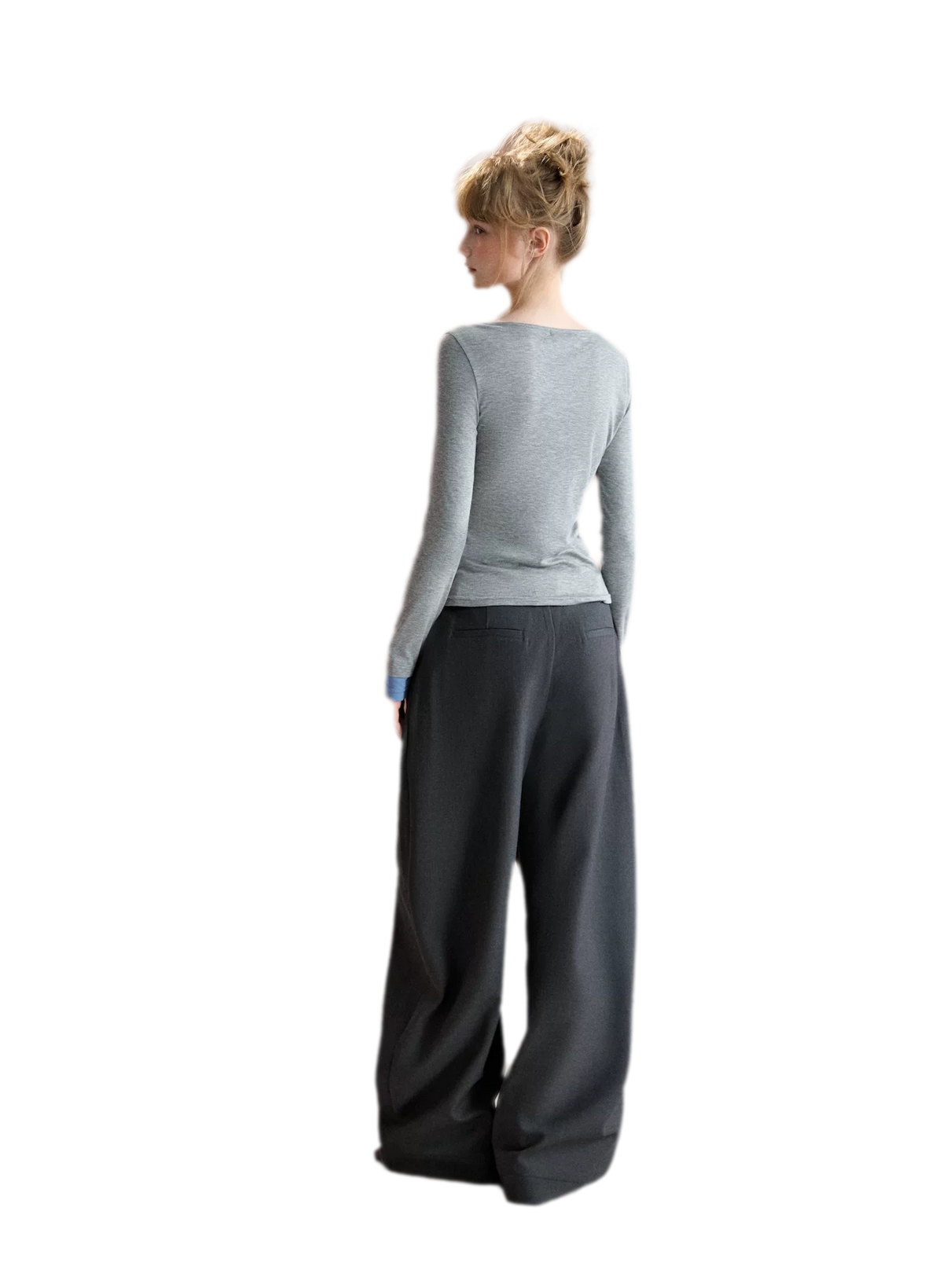 Double Pleat Curved Trousers