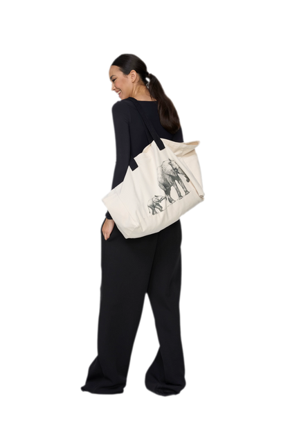 Canvas Elephant Tote Bag