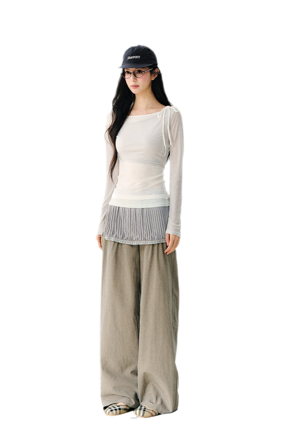 Asymmetric Tie Shoulder Tee