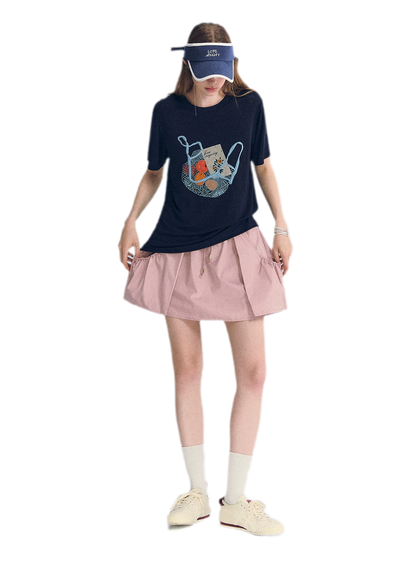 Drawstring A-Line Skirt
