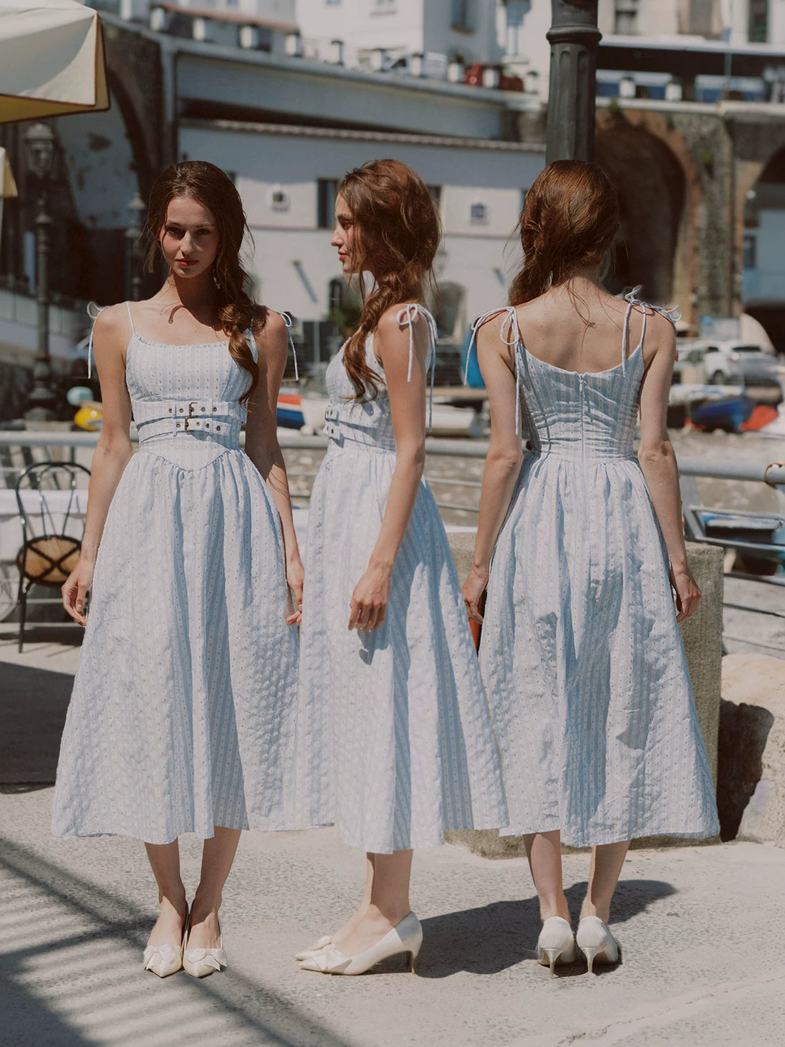Striped Jacquard A-Line Dress