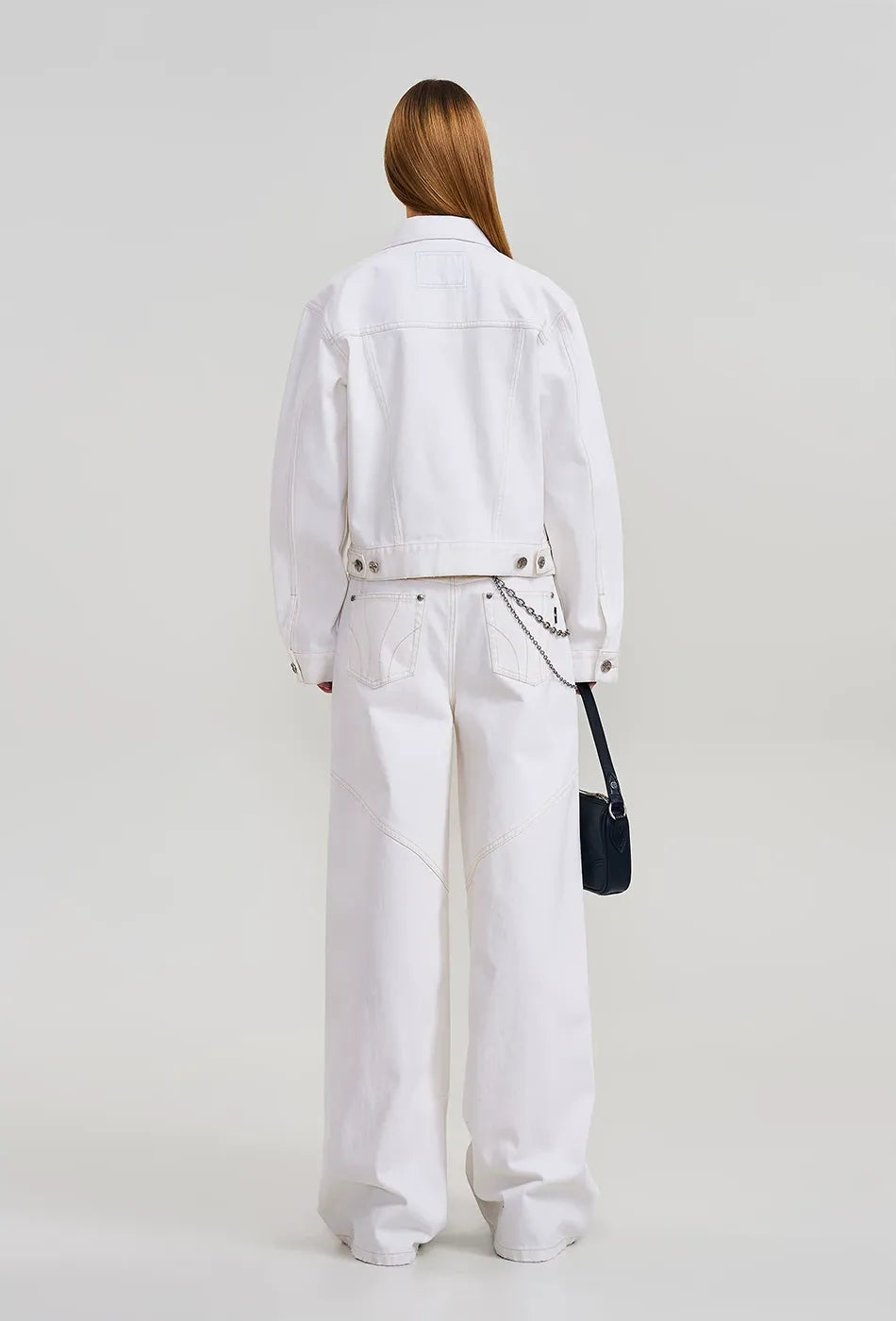 Classic Black and White Wide Leg Jeans