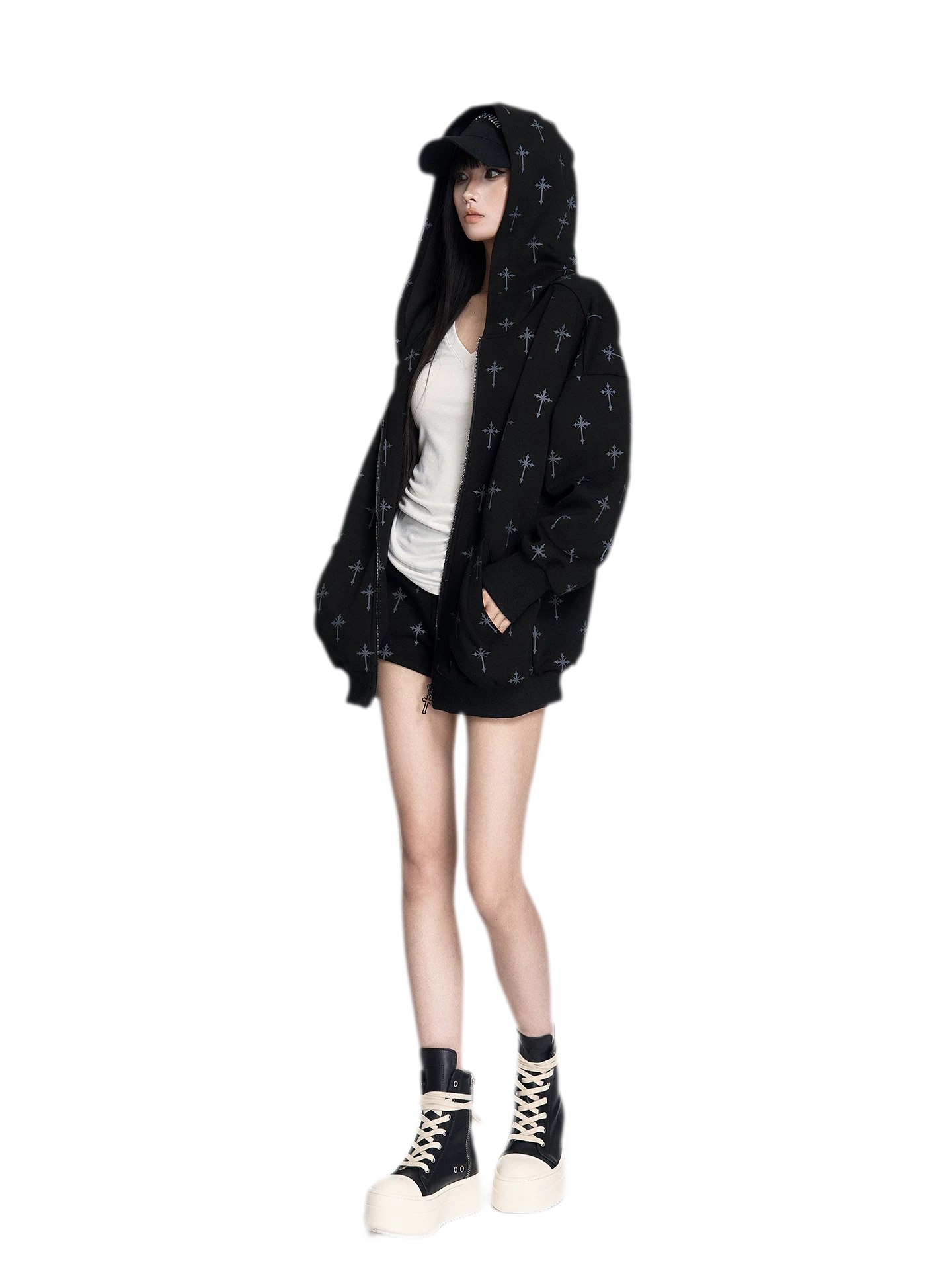 Printed Hooded Trackwear Set
