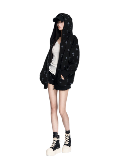 Printed Hooded Trackwear Set