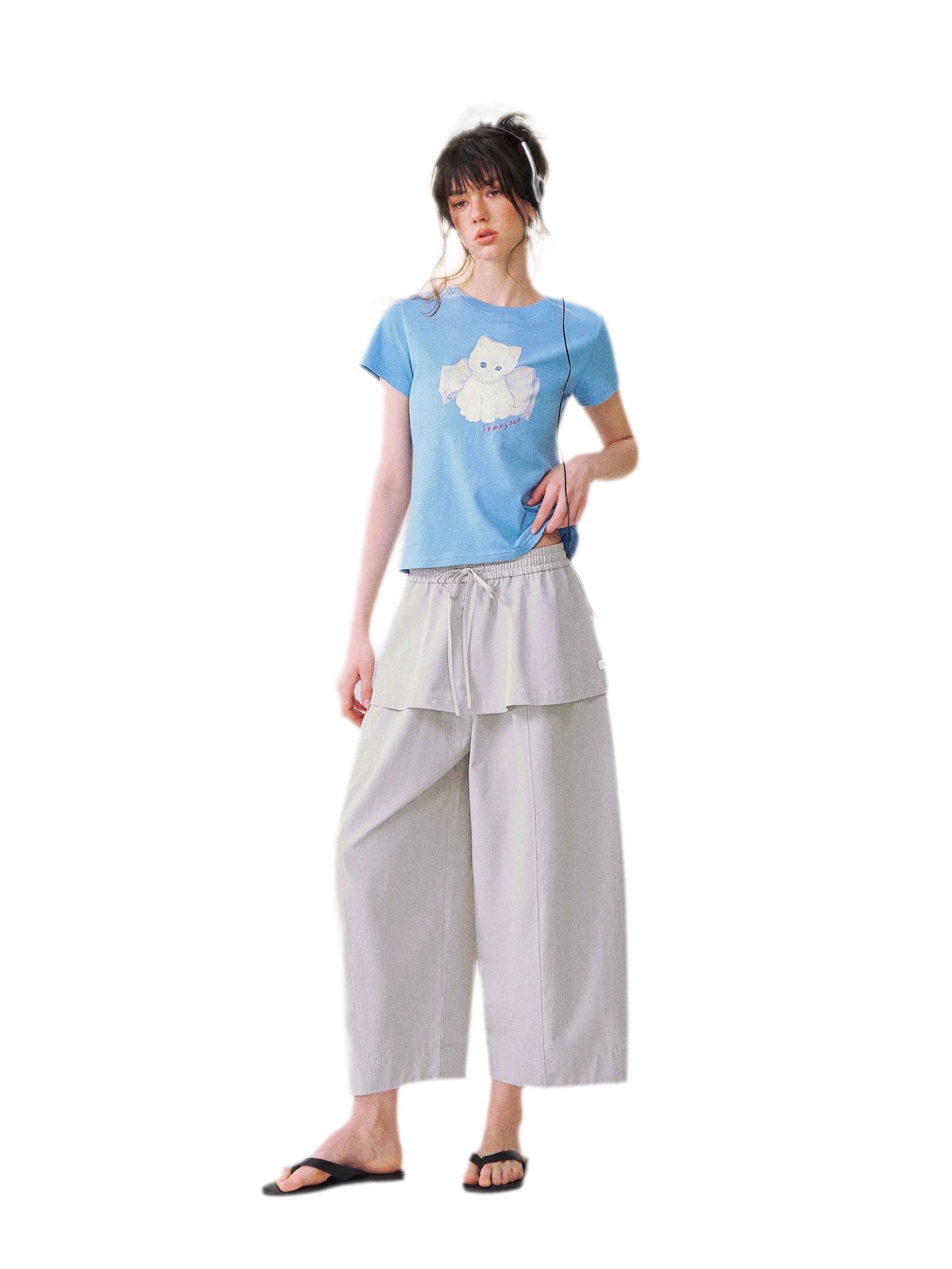 Layered Skirt Balloon Pants