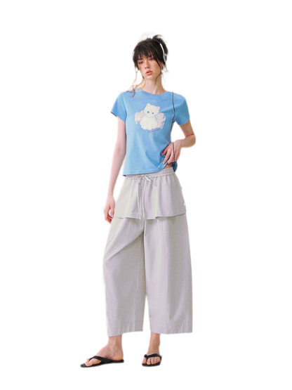 Layered Skirt Balloon Pants