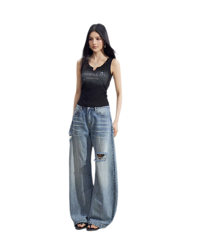 Rhinestone V-Neck Tank