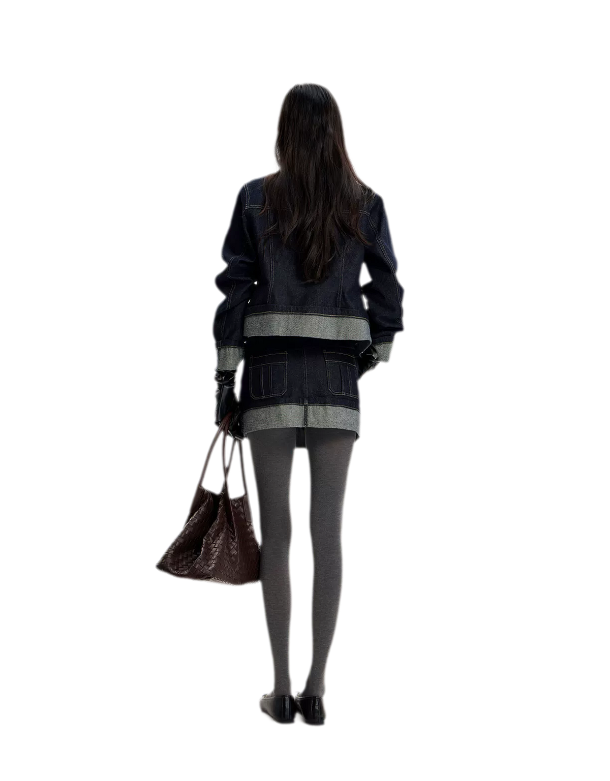 Raw Denim Turn-Up Mini Skirt
