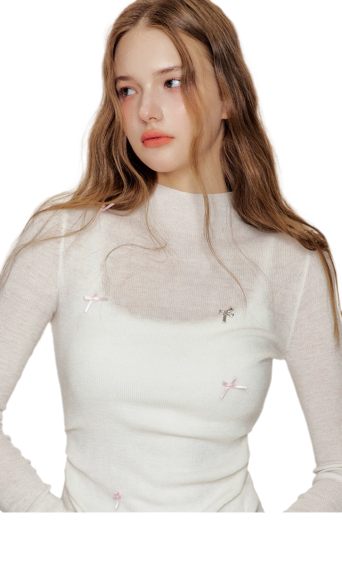 Fine Wool Ruched Bow Top