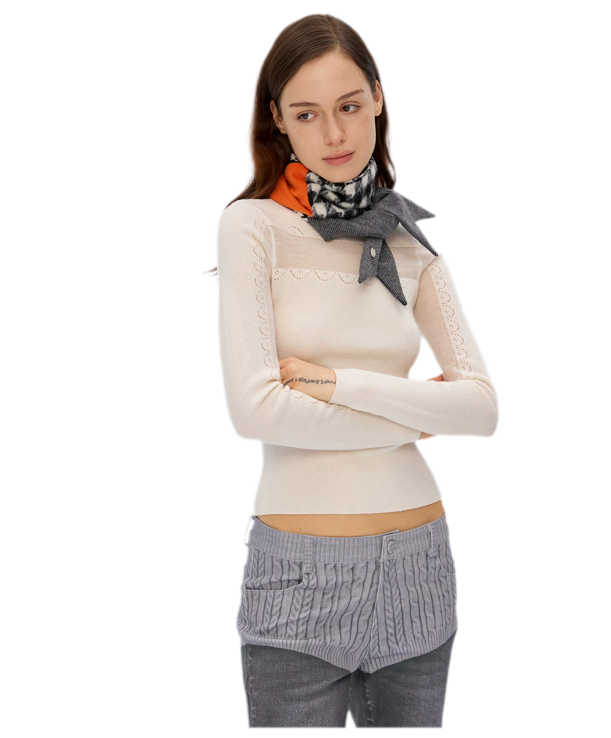 Wool Color-Block Rectangular Scarf