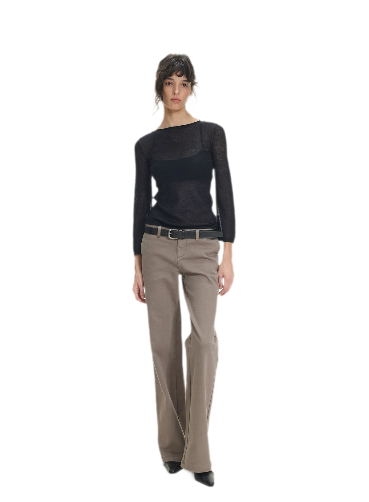 Mohair Sheer Flared Sleeve Top