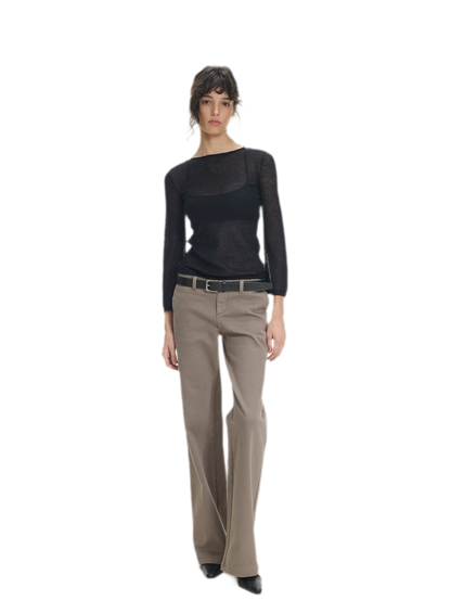 Mohair Sheer Flared Sleeve Top