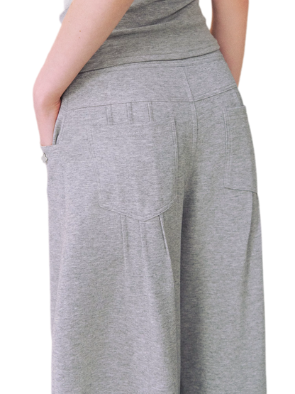 Asymmetric Off-Shoulder Tee Pants Set