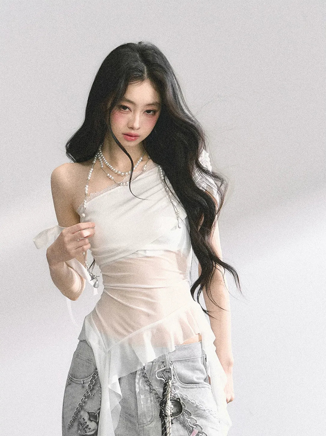 Sheer Off-Shoulder Tee