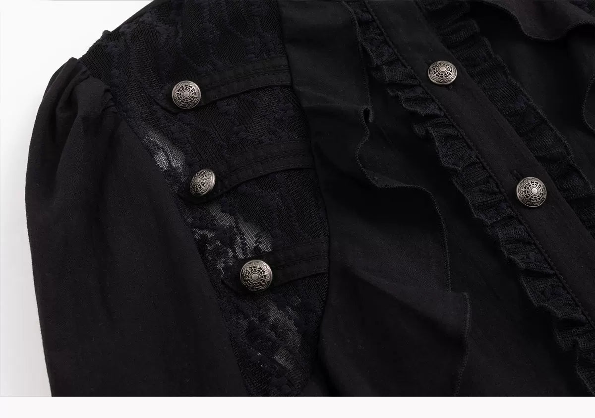 Lace Ruffle Waist Blouse