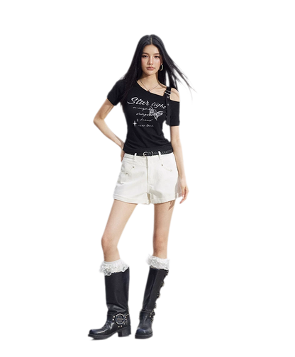One-Shoulder Butterfly Tee