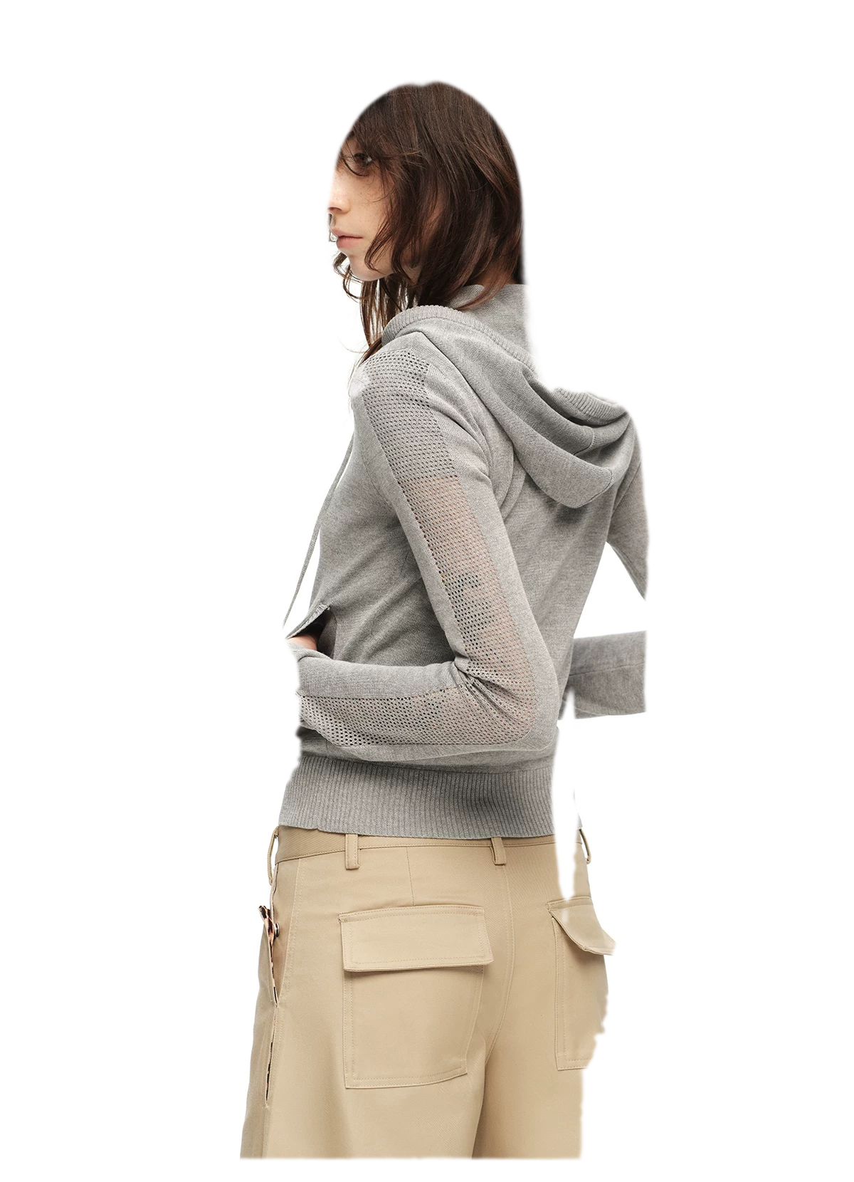 Viscose Honeycomb Hooded Cardigan