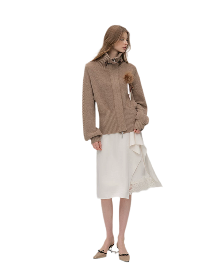 Silky Draped A-Line Skirt