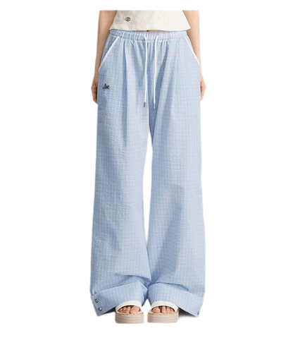 Plaid Wide-Leg Trousers