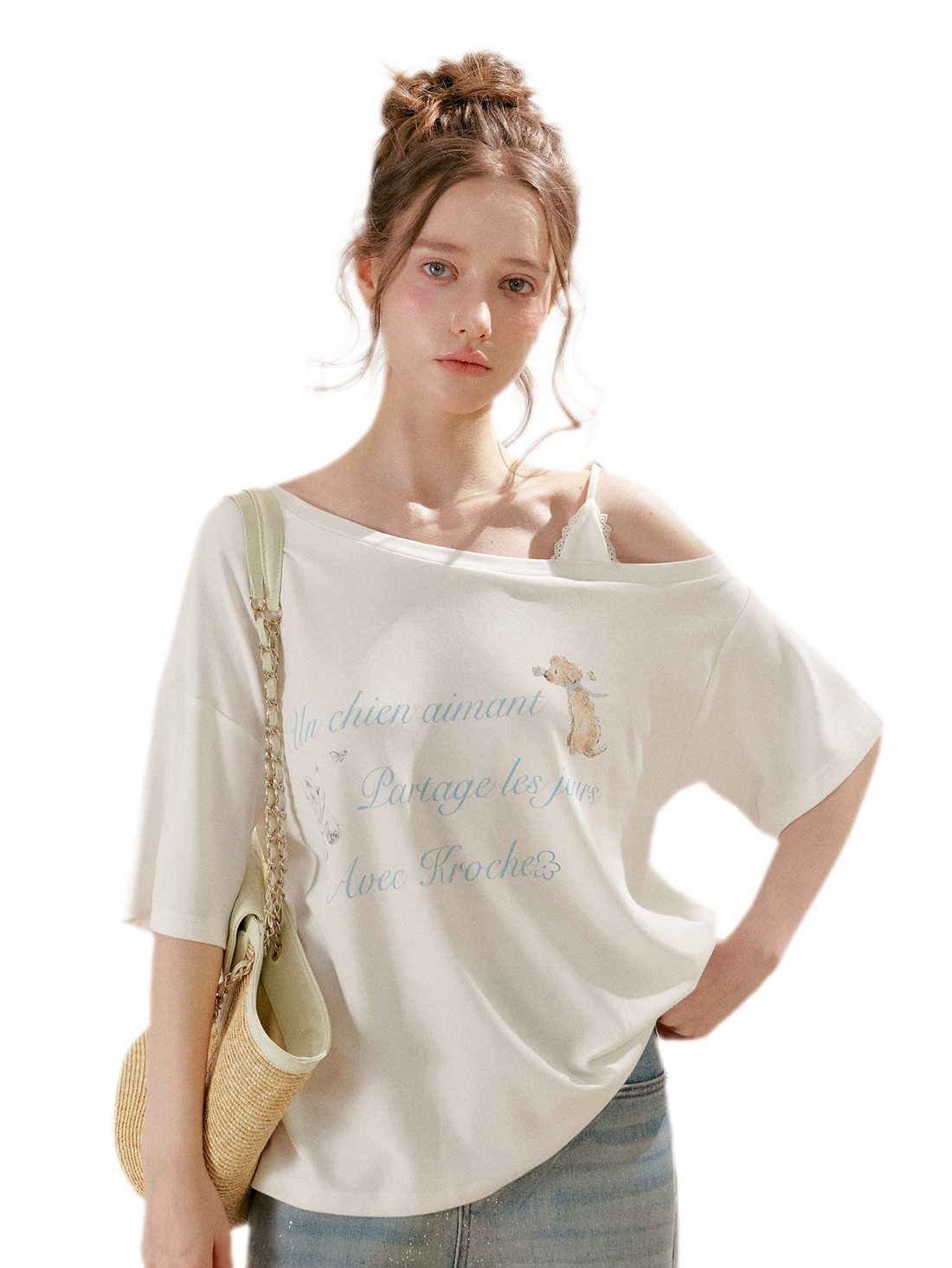 Lace Off-Shoulder Tee