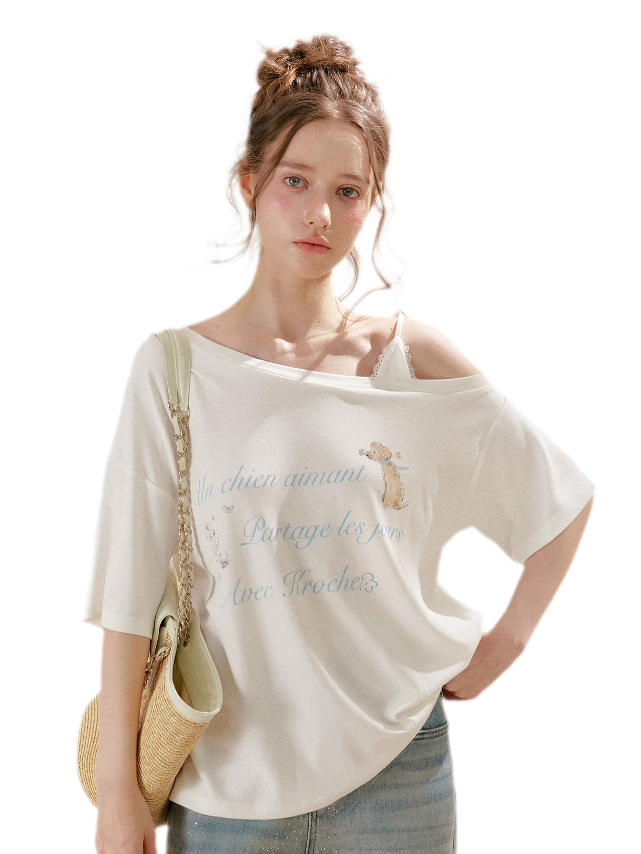 Lace Off-Shoulder Tee