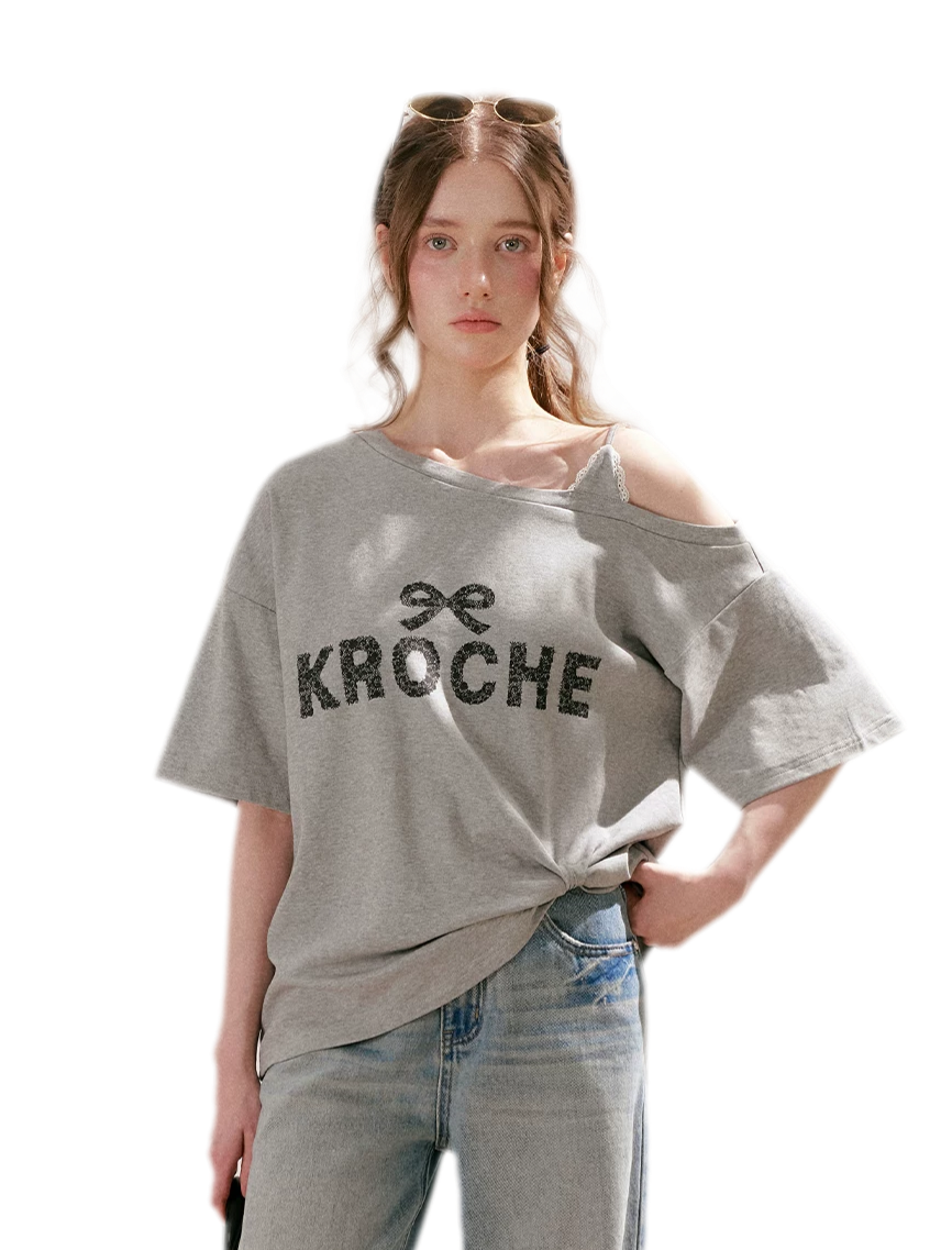 Off-Shoulder Logo T-Shirt