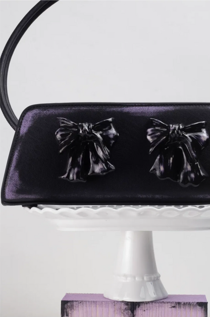 Ceramic Bow Leather Shoulder Bag
