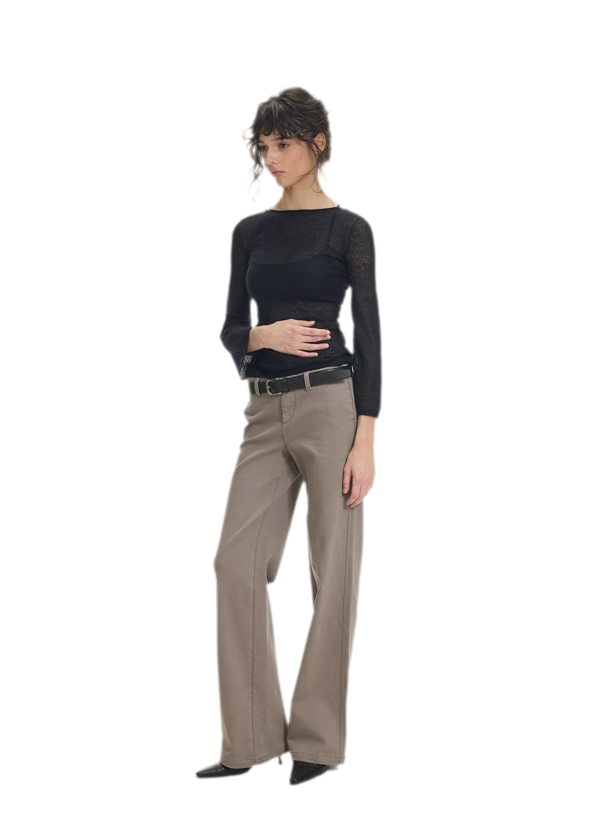 Waistband-Free Straight-Leg Denim Jeans