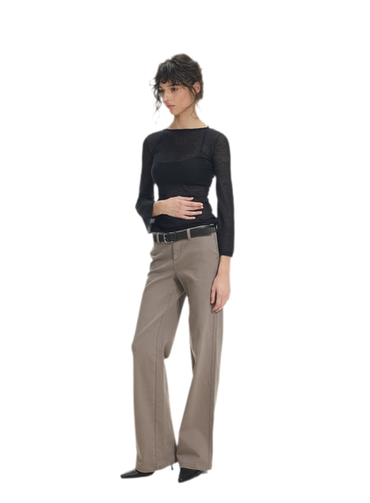 Waistband-Free Straight-Leg Denim Jeans
