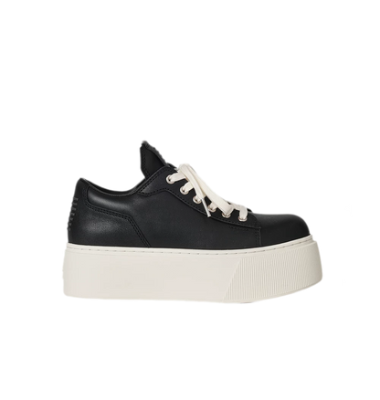 Sculptural Leather Thick-Soled Sneakers