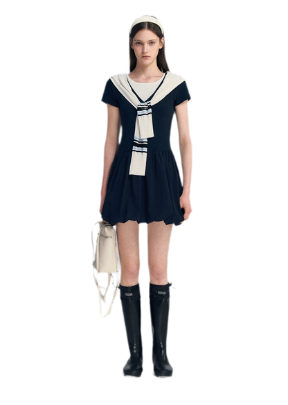 Contrast Trim Bubble Dress