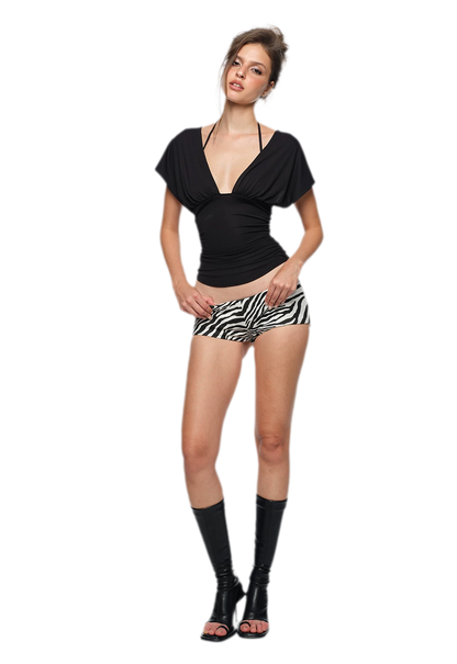 Deep V Ruched Top