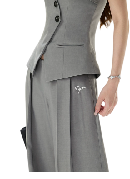 Structured Wide-Leg Suit Set
