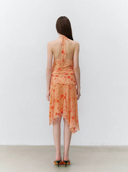 Heart Hunter Vacation Floral Halter Top &amp; Skirt
